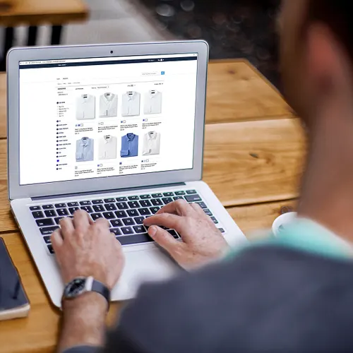 A user shopping the Lands' End Outfitters website.