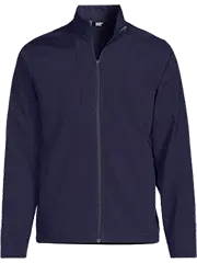 A navy Soft Shell Jacket.