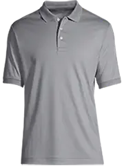 A light gray Supima polo