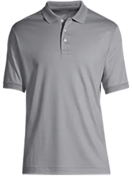 A light gray Supima polo