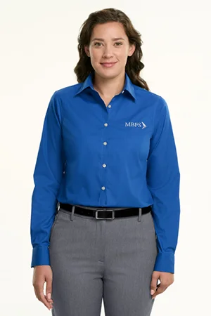 Women's model wearing a Signature Fit top for size comparison.